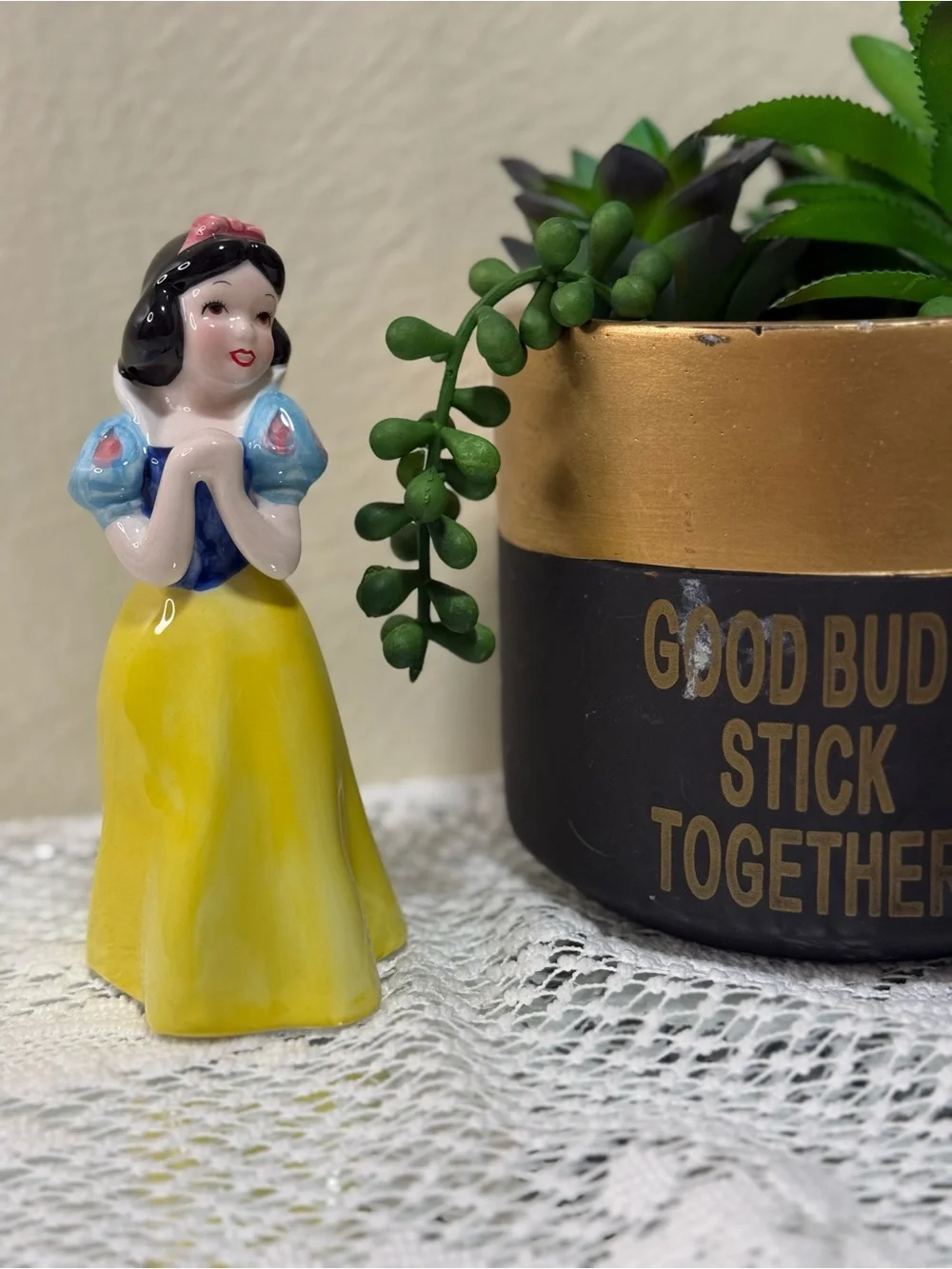 Yellow Princess Figurine Ceramic Home Party Decor